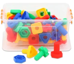 Jeu 64 pièces vis et écrous dans boite plastique