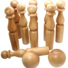 Jeu 9 Quilles bois verni de 30 cm + 2 boules en bois