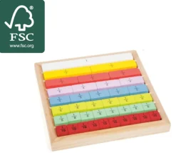 Jeu barre fractions en bois éducation
