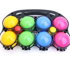 Jeu boules en bois pétanque (8 boules + 2 cochonnets) France