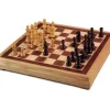 Jeu d'échecs bois marqueté 40 cm et pions taille 4