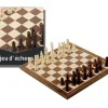 Jeu d'échecs bois marqueté 29 cm (plateau + 32 pièces)