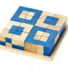 Jeu de 16 cubes bicolores sur plateau