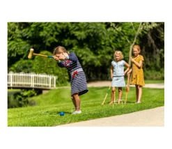Jeu de croquet adulte/enfant 77 cm en bois 4 joueurs