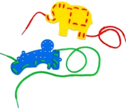 Jeu de laçage animaux et véhicules : 32 formes + 16 lacets