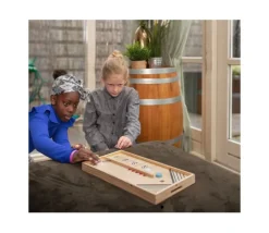 Jeu de palets 2 côtés : hockey foot et cible tout en bois