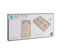 Jeu de palets 2 côtés : hockey foot et cible tout en bois