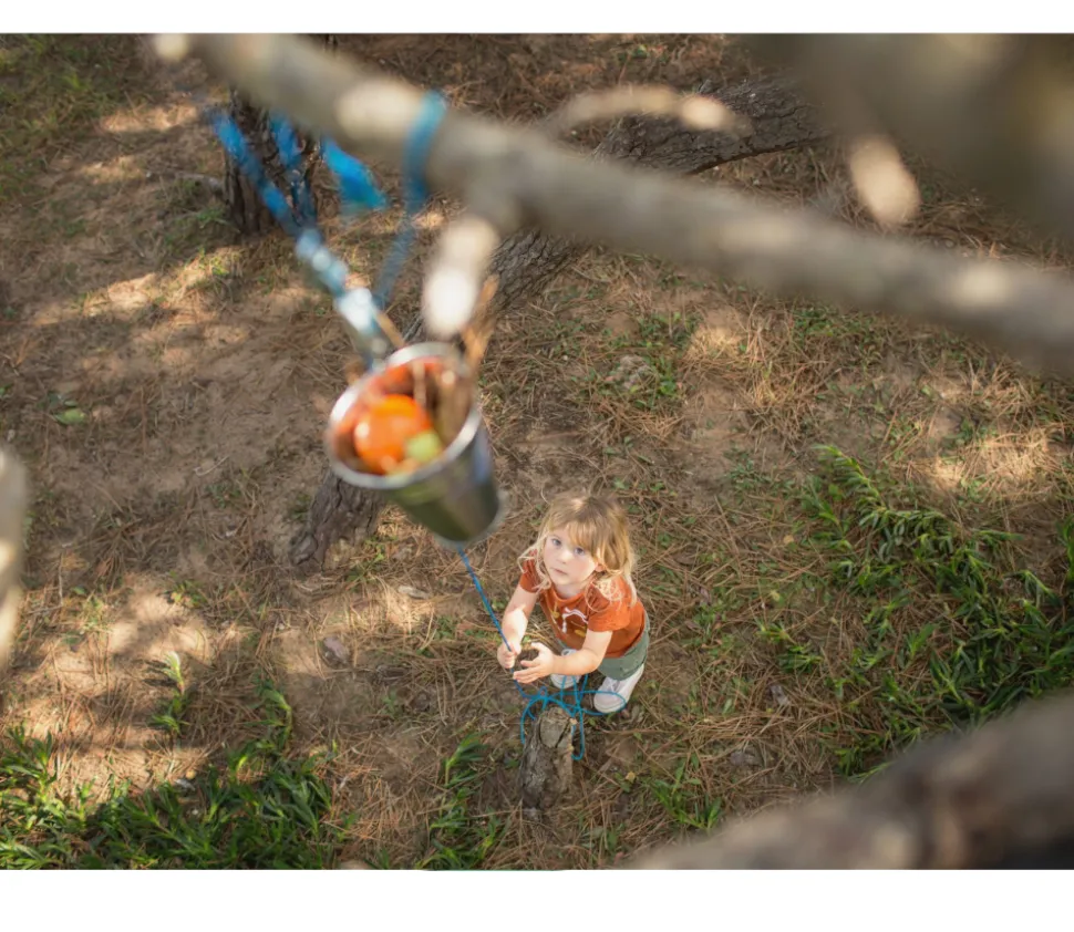 Jeu de Poulies - cordes seau et sac à coulisser