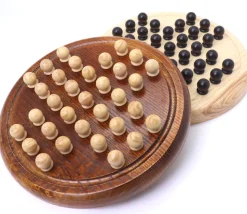 Jeu de solitaire en bois 23.5 cm - fabrication française