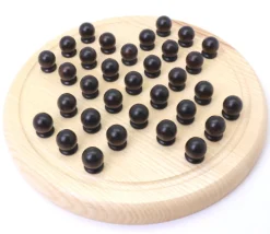 Jeu de solitaire en bois 23.5 cm - fabrication française