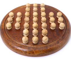 Jeu de solitaire en bois 23.5 cm - fabrication française