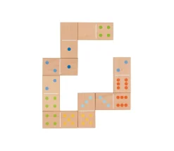 Jeu Dominos en bois géant 8 x 4 cm points colorés