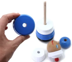 Jeu empilable bleu-blanc Marin 25 cm