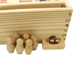 Jeu Labyrinthe à billes avec obstacles en bois 35 x 31 cm