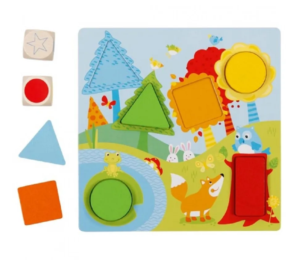 Jeu loto couleurs et formes en bois