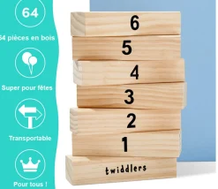 Jeu Tour géante équilibre en bois 64 blocs