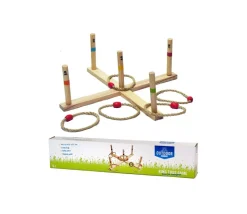 Jeux adresse Cible de lancer bois avec anneaux naturel