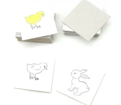 Kit Jeu mémo à personnaliser : Boite + 24 carrés 4 x 4 cm + 48 étiquettes