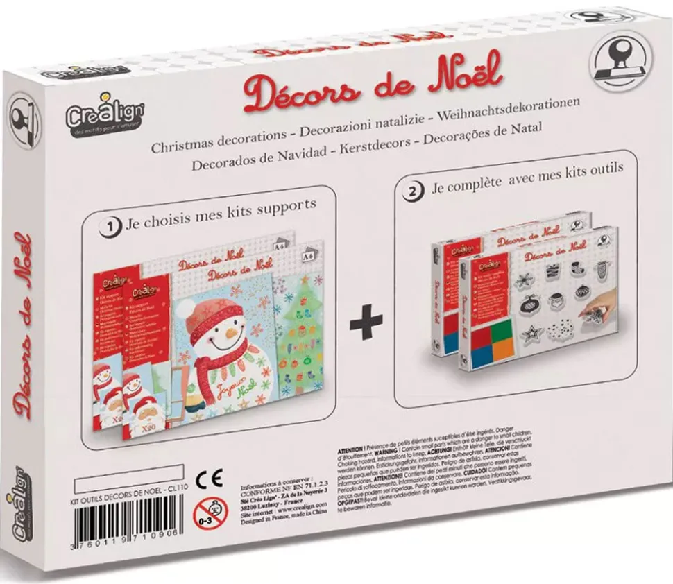 Kit tampons décors de Noël avec 4 encreurs