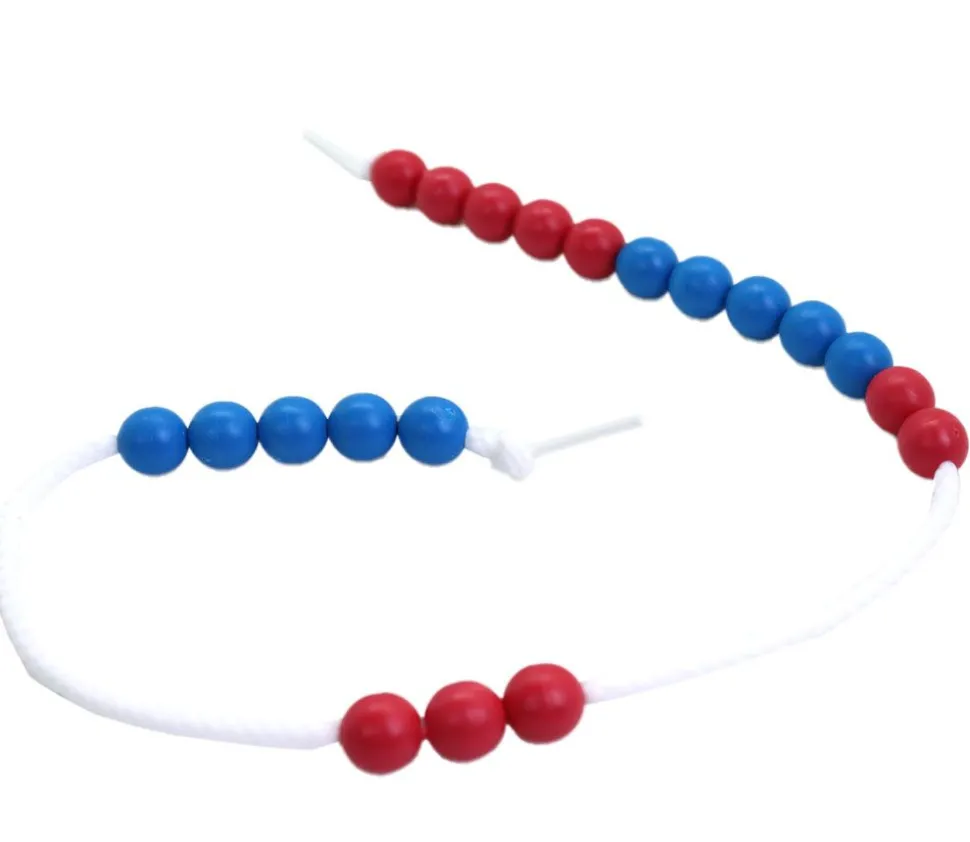 Lacet de comptage avec 20 perles rouges et bleues
