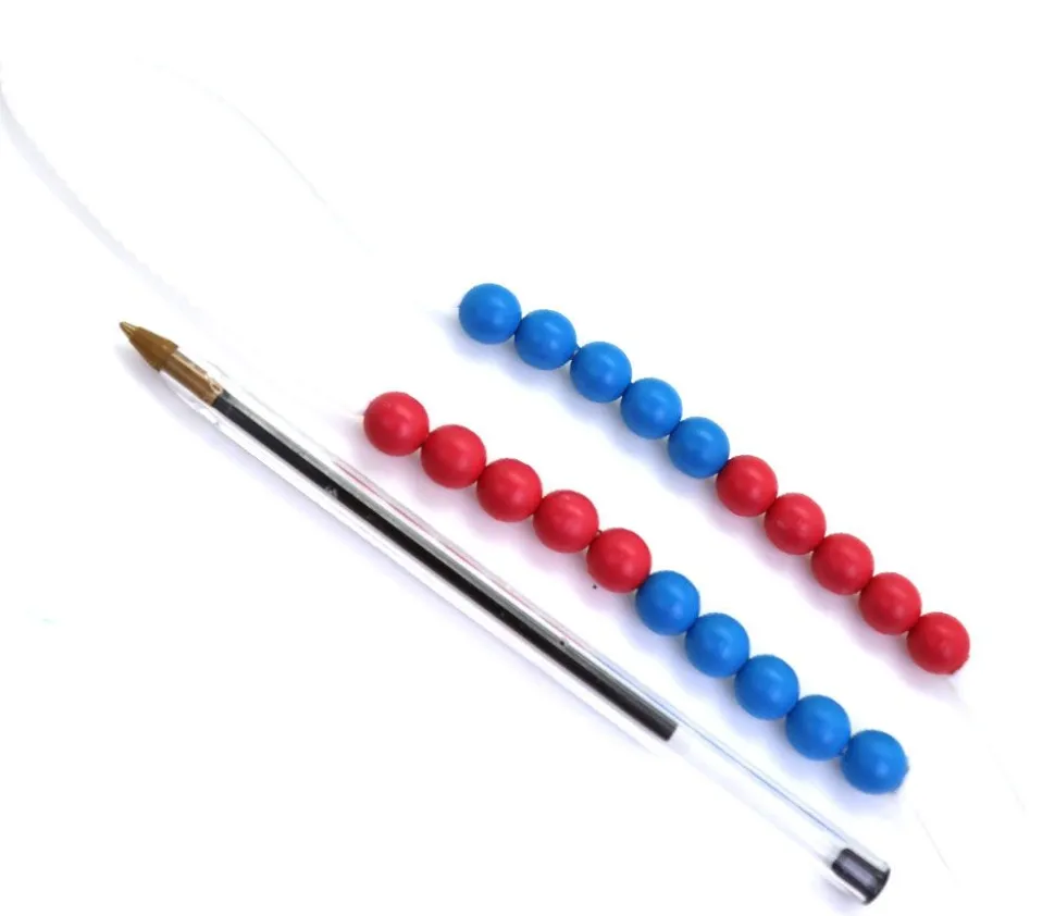 Lacet de comptage avec 20 perles rouges et bleues