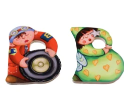 Lettre alphabet personnage en bois à l'unité - 7 cm initiale déco