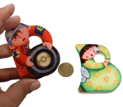 Lettre alphabet personnage en bois à l'unité - 7 cm initiale déco