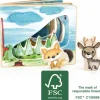 Livre en bois images de la forêt avec renard et cerf pour histoire