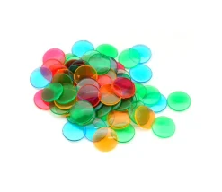 Lot 5000 Jetons 15 mm transparents colorés pour loto ou bingo
