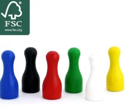 lot 6 Pions joueur grand 25x60 mm multicolores - 6 cm de haut