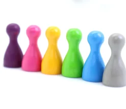 Lot 6 Pions pastel en bois Small 24 x 12 mm pour jeu multicolores