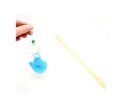 Lot de 2 Cannes à pêche en BOIS avec crochet