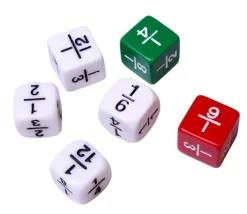 Lot de 6 dés mathématiques fractions