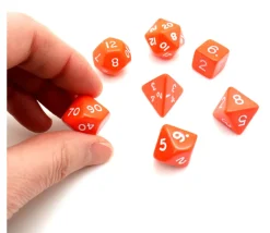 Lot de 7 dés multi-faces opaques ORANGE