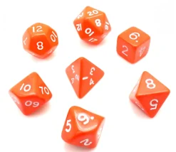Lot de 7 dés multi-faces opaques ORANGE