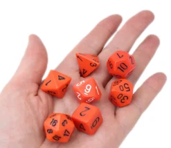 Lot de 7 dés multi-faces opaques ORANGE