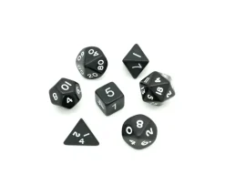 Lot de 7 dés multi-faces opaques NOIR