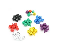 Lot de 7 dés multi-faces opaques NOIR