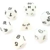 Lot de 7 dés nacrés BLANC multi-faces