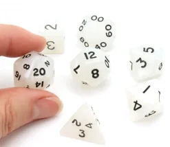 Lot de 7 dés nacrés BLANC multi-faces