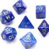 Lot de 7 dés nacrés BLEU multi-faces
