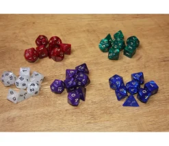 Lot de 7 dés nacrés BLEU multi-faces