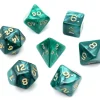 Lot de 7 dés nacrés VERT multi-faces