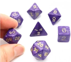 Lot de 7 dés nacrés VIOLET multi-faces