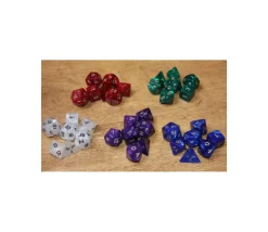 Lot de 7 dés nacrés VIOLET multi-faces