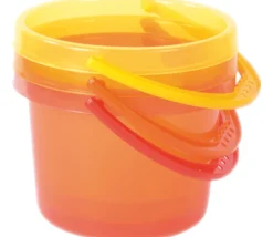 Lot de 6 Seaux en plastique coloré transparent