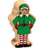 Lutin de Noël en bois 82 x 45 x 25 mm elfe
