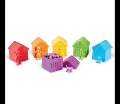 Matériel éducatif : 6 maisons + 36 personnages : manipulation, tri et calcul