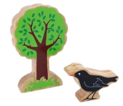 Merle noir oiseau en bois 54 x 77 x 25 mm