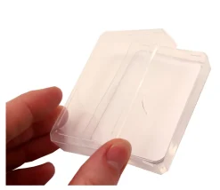 Mini Boite plastique 7.5 x 5.1 x 1.6 cm transparente vide pour mini cartes à jouer